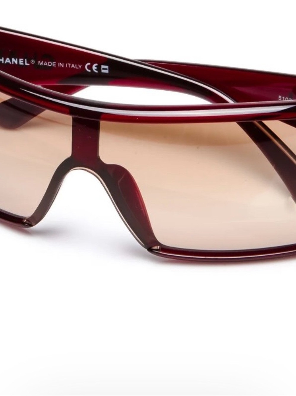 CHANEL Shield Sunglasses with Light Brown Gradient Lenses